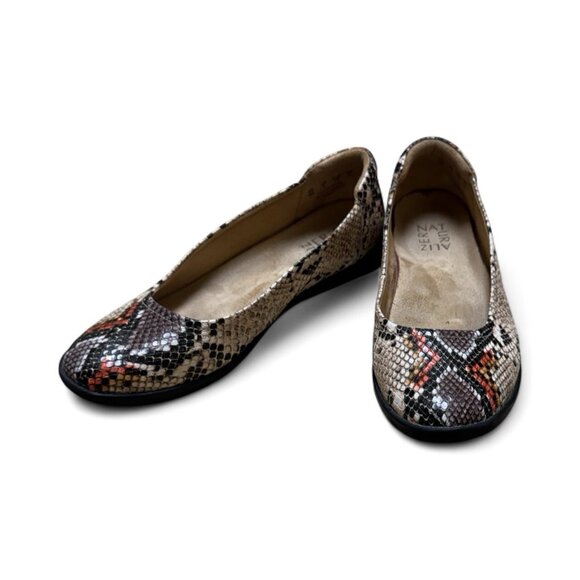 Naturalizer Snakeskin Print Flats Size 8 Comfort Cushioned Slip On Shoes - Picture 3 of 5